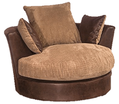 Aruba Brown and Beige Fabric 3 Seater Sofa