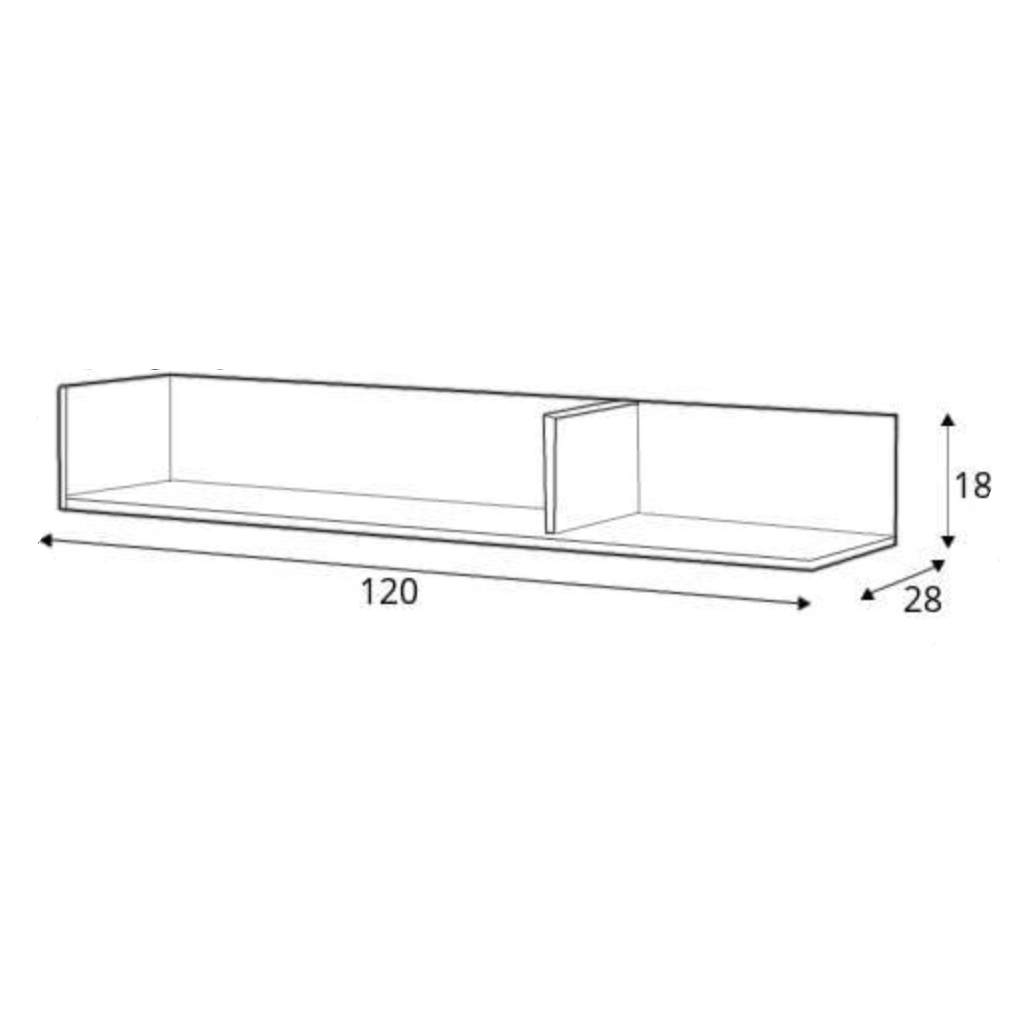 Imola IM-11 Wall Hung Shelf 120cm