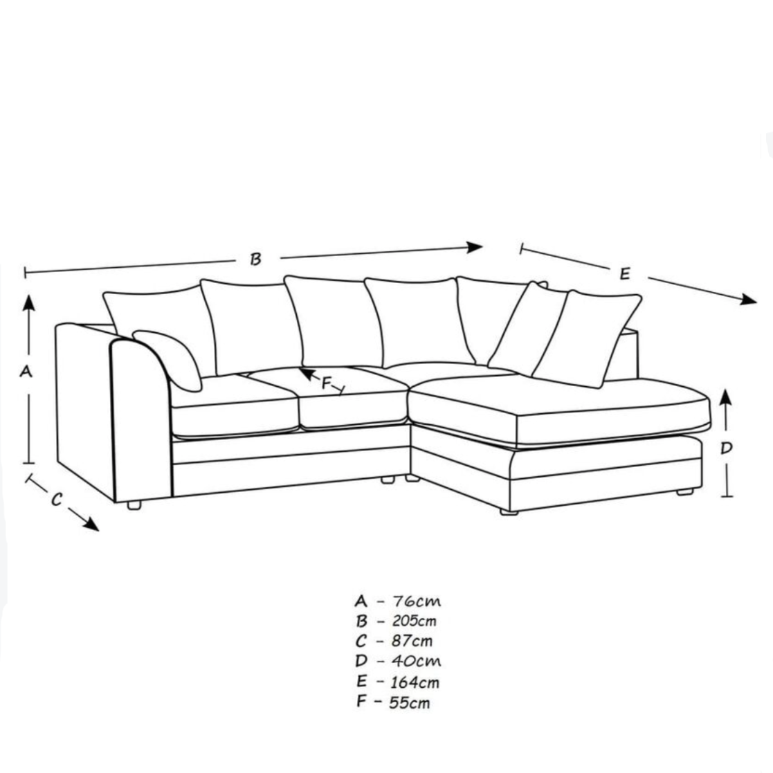 Brittany Chenille Fabric Corner Sofa Suite