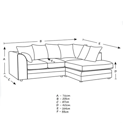 Brittany Chenille Fabric Corner Sofa Suite