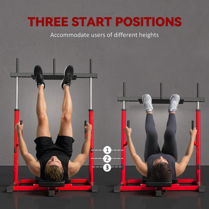 SPORTNOW Vertical Leg Press Machine with Adjustable Leg, Back and Head Positions, 1" Standard Plate Compatible, Red