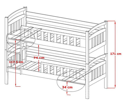Woking Wooden Bunk Bed Sebus with Storage