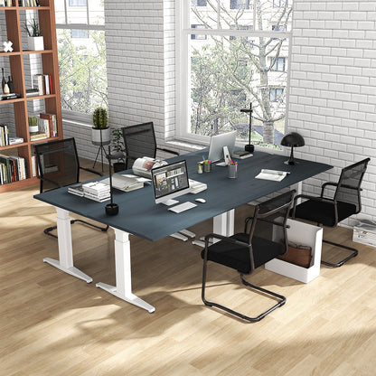 Set of 4 Executive Office Guest Chairs with Metal Sled Base-Grey