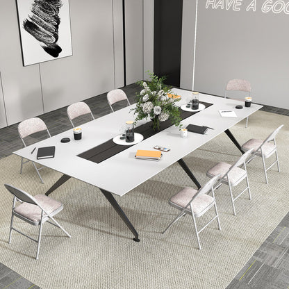 Set of 6 Folding Padded Party PVC Leather Stackable Chairs-Beige