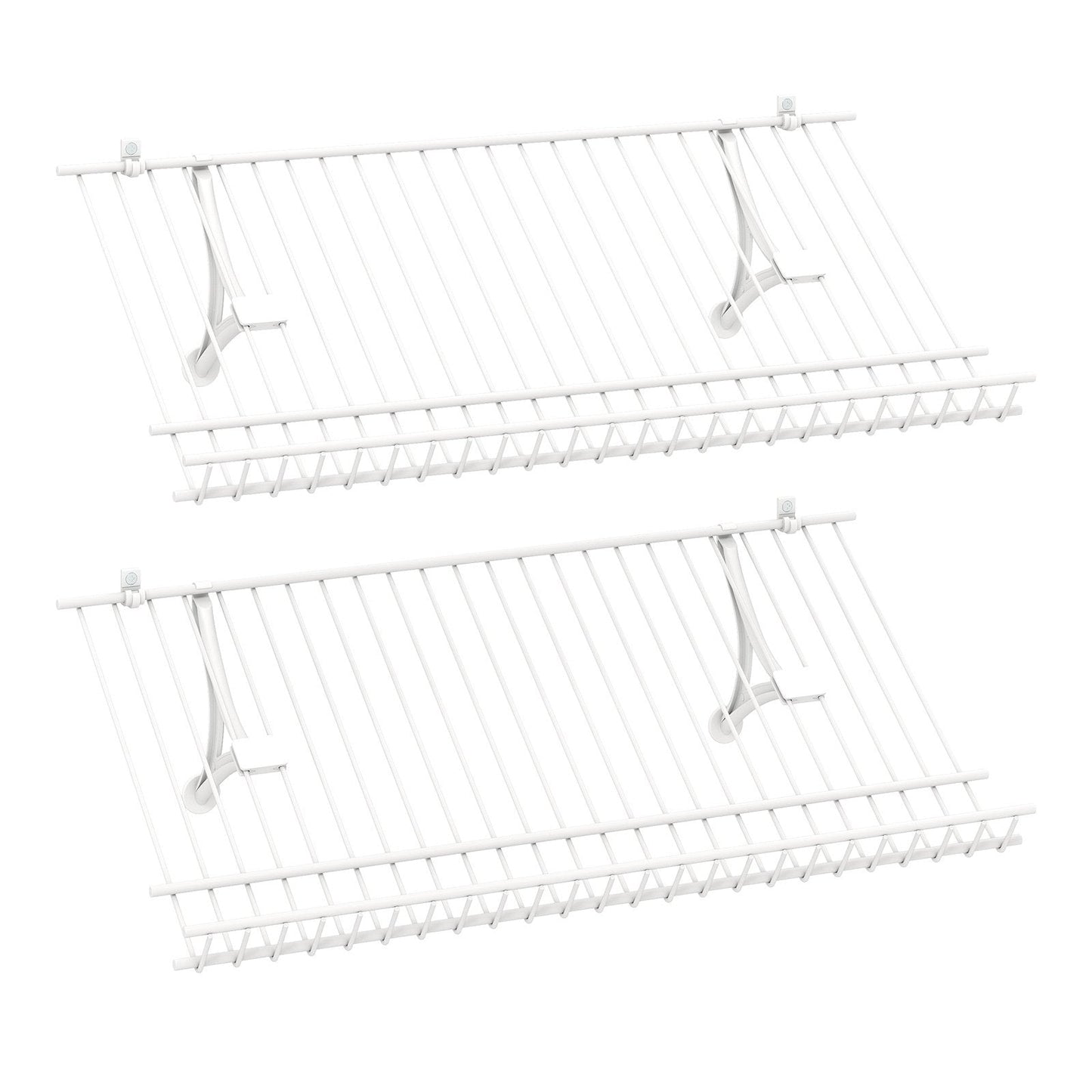 24" Closet Shelves Wall Mounted Metal Wire Shoe Racks Set of 2