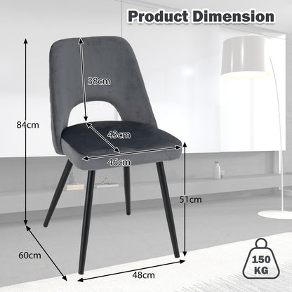 Set of 2 Upholstered Living Room Chair with High-density Sponge Cushion-Grey