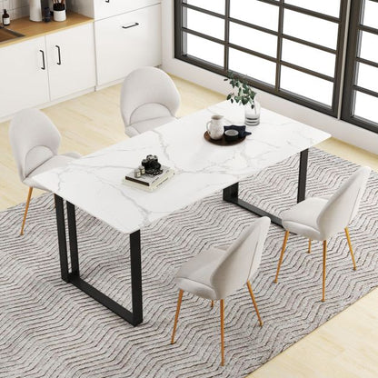 Set of 2 Upholstered Accent Chairs with Curved Backrest Adjustable Foot Pads-Grey