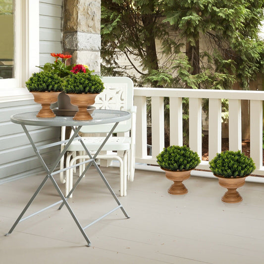 4 Pieces Mini Faux Pine Cone Tree Set with Pots-Green