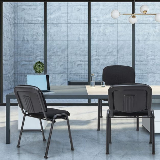 Office Chair with Metal Frame and Padded Cushions for Conference Room-Set of 5