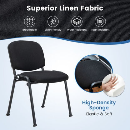 Office Chair with Metal Frame and Padded Cushions for Conference Room-Set of 5