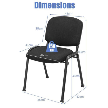 Office Chair with Metal Frame and Padded Cushions for Conference Room-Set of 5