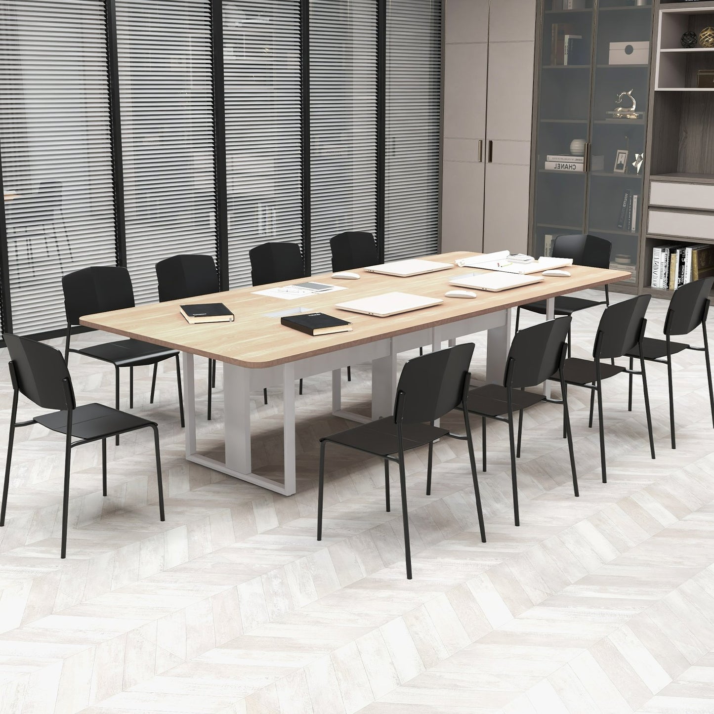 Set of 4 Dining Chair Stackable Armless Chairs with Backrest-Black-4 Pack