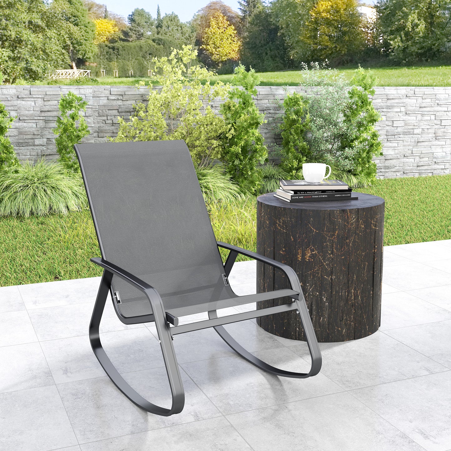 Outsunny Rocking Garden Chair - Szary