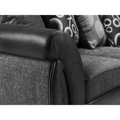 Shannon Black and Grey Large Corner Sofa