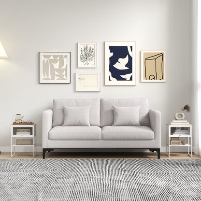 3-Tier Side Table with Storage Shelf for Living Room and Bedroom-White