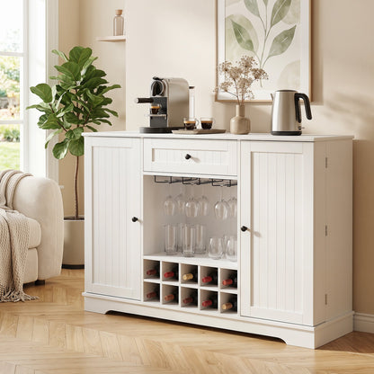 Sideboard Cabinet 120 CM Kitchen Storage Cabinet with Door Shelves-White
