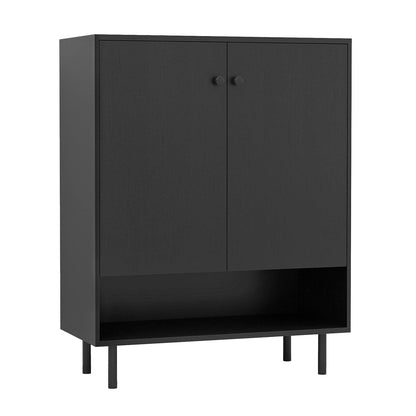 Sideboard Buffet Cabinet 2-Door Kitchen Storage Cabinet for Dining Room Living Room-Black