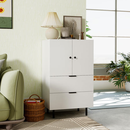 Sideboard Buffet Cabinet 2-Door Serving Cupboard Buffet Table Display Cabinet-White