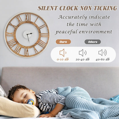 15.5/20 Inch Silent Wall Clock with Classic Frame-S