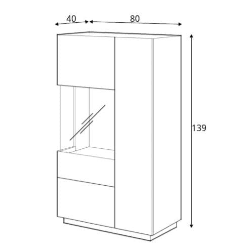 Silke 42 Display Cabinet 80cm [Left]