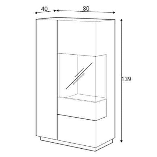 Silke 44 Display Cabinet 80cm [Right]