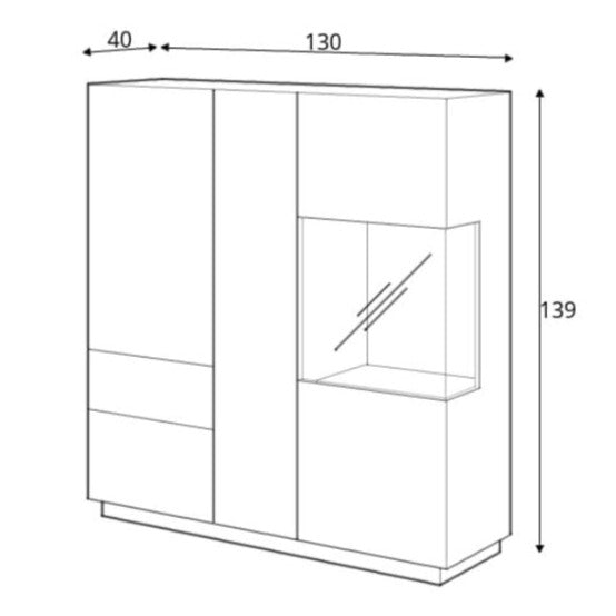 Silke 46 Display Cabinet 130cm [Right]