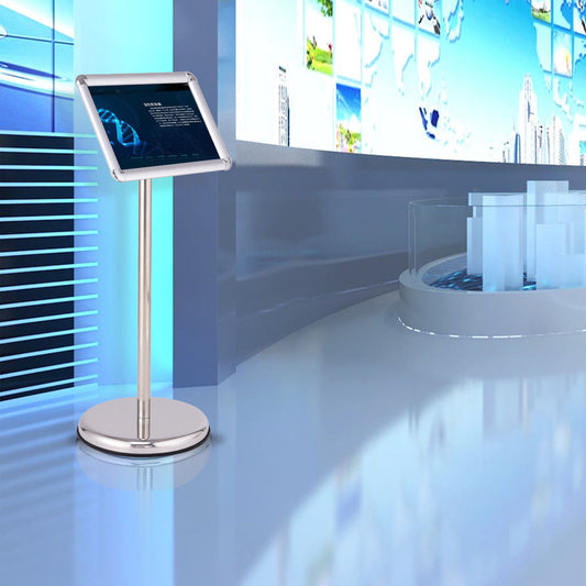360 Degrees Rotatable A4 Poster Stand with Adjustable Height-Silver