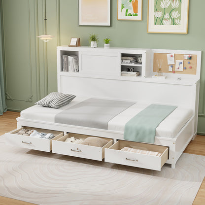 Single/Double Daybed Frame with 3 Storage Drawers-Single Size
