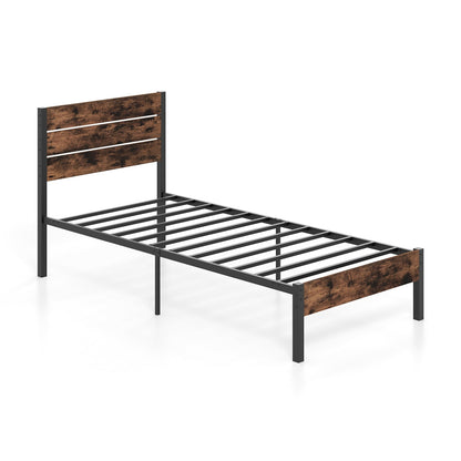 Single/Double Size Bed Frame with High Headboard-Single Size