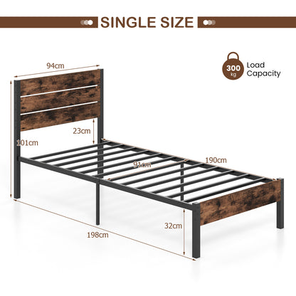 Single/Double Size Bed Frame with High Headboard-Single Size