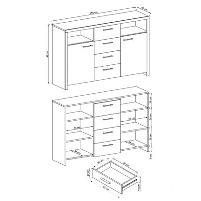 Sky Sideboard Cabinet 155cm