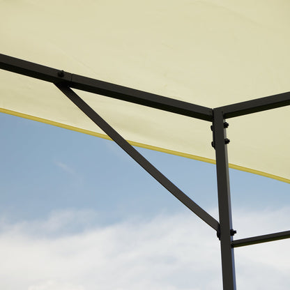Outsunny 3 x 3 metry Patio Garden Metal Gazebo Marquee Stalowa rama z baldachimem Markiza Namiot Wodoodporny Kremowy