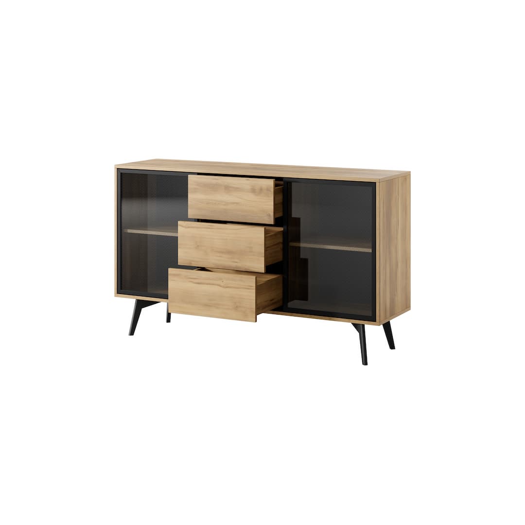 Slide Display Sideboard Cabinet 144cm