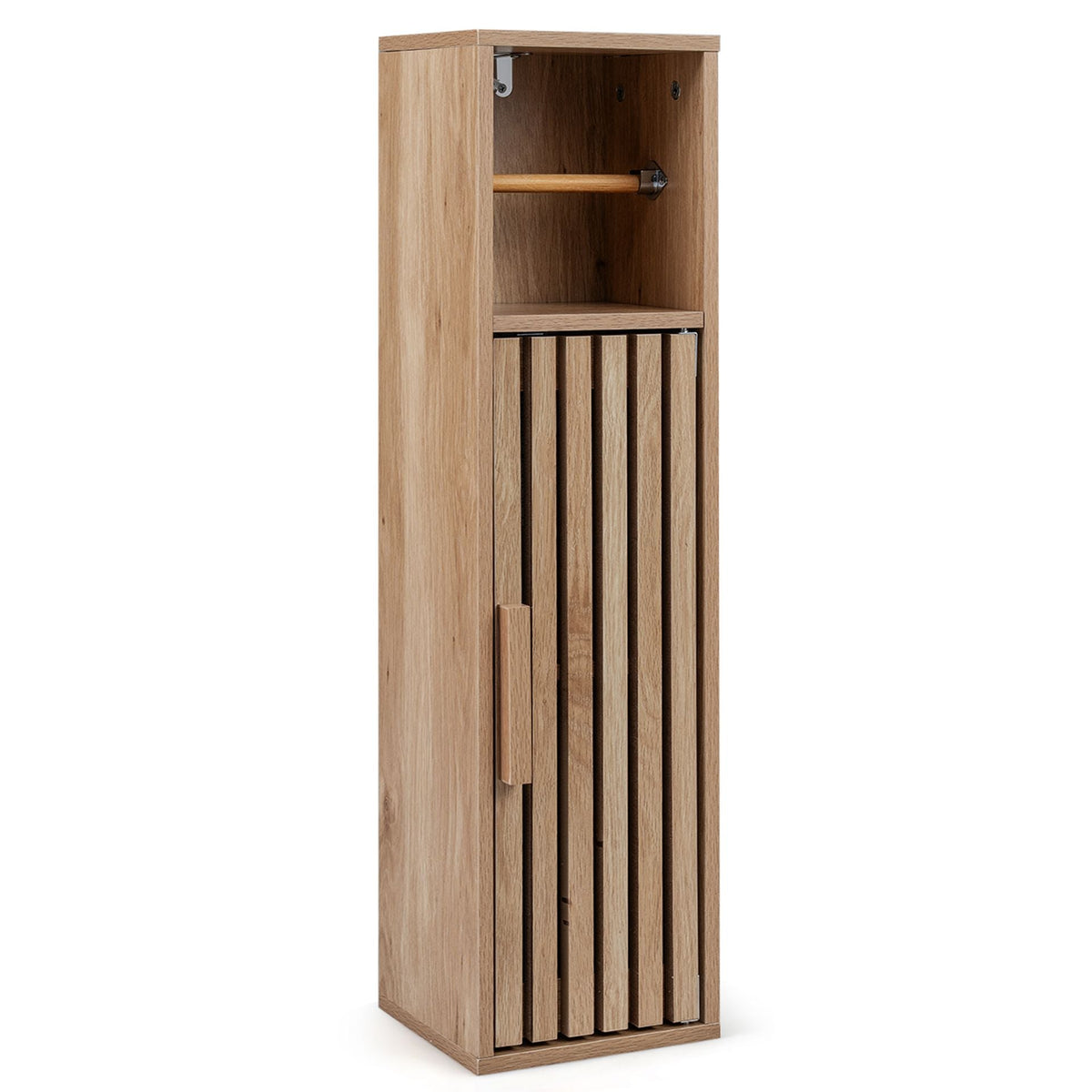 Slim Bathroom Cabinets Freestanding Toilet Paper Holder Stand-Natural