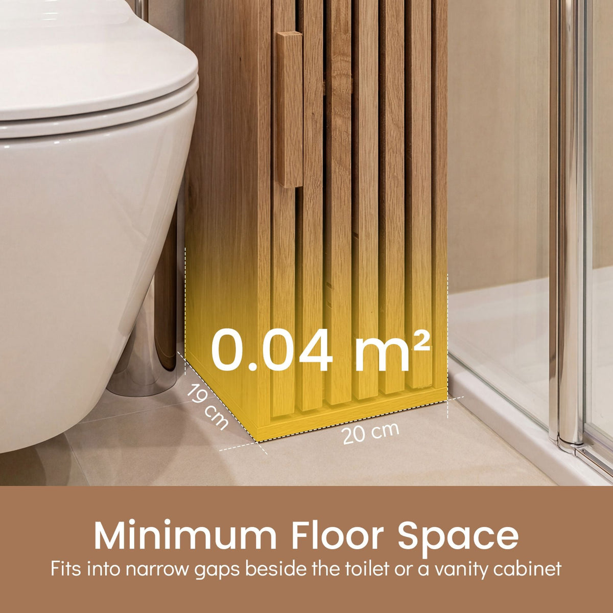 Slim Bathroom Cabinets Freestanding Toilet Paper Holder Stand-Natural