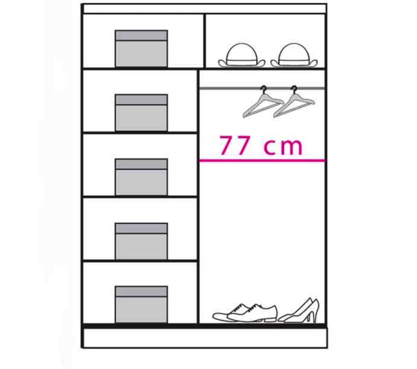 Dome DO7 Sliding Door Wardrobe 150cm