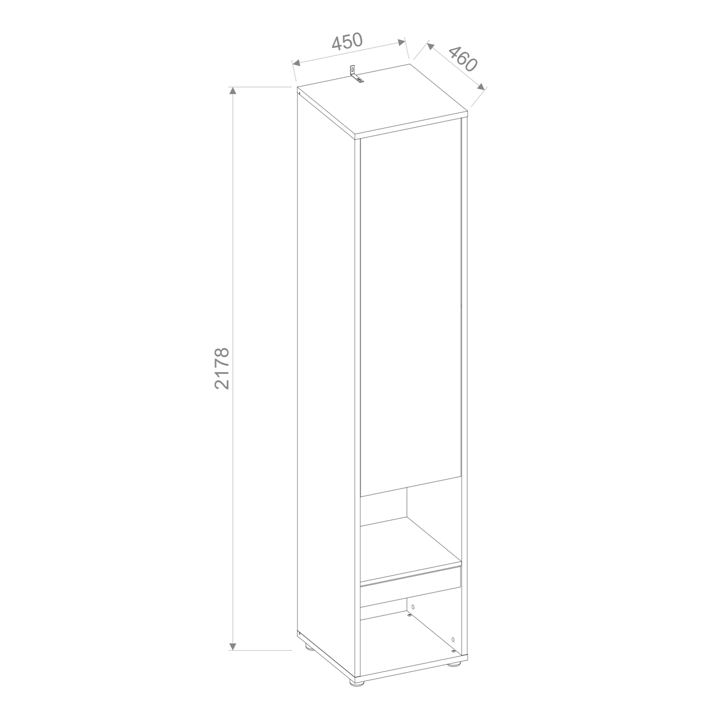 BC-07 Tall Storage Cabinet for Vertical Wall Bed Concept