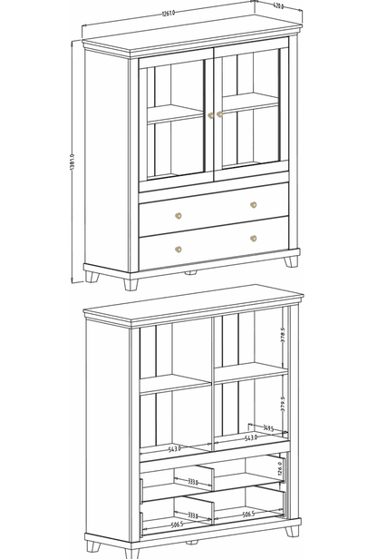 Evora 46 Display Cabinet 126cm