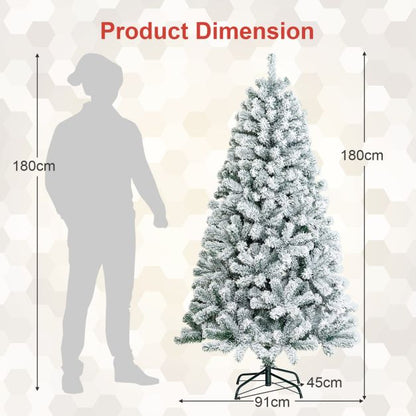 1.8M White Artificial Holiday Christmas Tree with 600 PVC Tips for Christmas Decoration