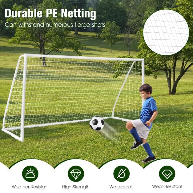 All-Weather Soccer Goal with Strong PVC Frame and High-Strength Netting