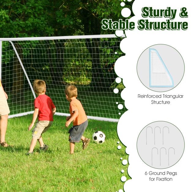 All-Weather Soccer Goal with Strong PVC Frame and High-Strength Netting