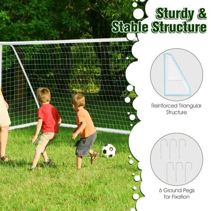 All-Weather Soccer Goal with Strong PVC Frame and High-Strength Netting