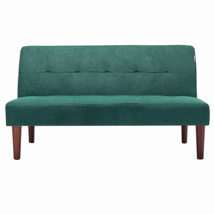 4ft Wide Modern 2 Seater Padded Convertible Sofa Bed with Wooden Legs