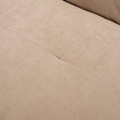 4ft Wide Modern 2 Seater Padded Convertible Sofa Bed with Wooden Legs