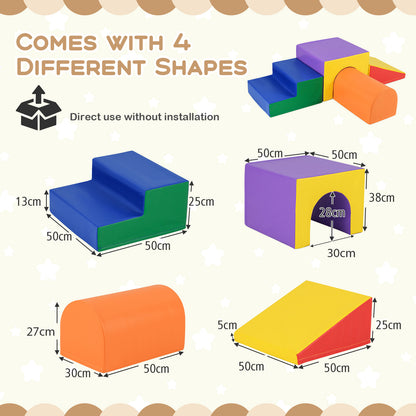 4-Piece Soft Climb and Crawl Foam Block Play Set for Infant Baby-Colourful