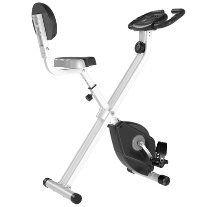 Steel Manual Resistance Exercise Bike w/ LCD Monitor Black