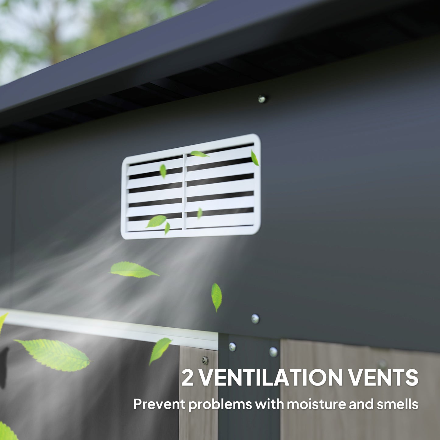 Outsunny Outdoor Garden Storage Shed - Szary wzór drewna
