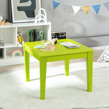 64.5 x 64.5 cm HDPE Square Kids Table for Reading Drawing Dining-Green