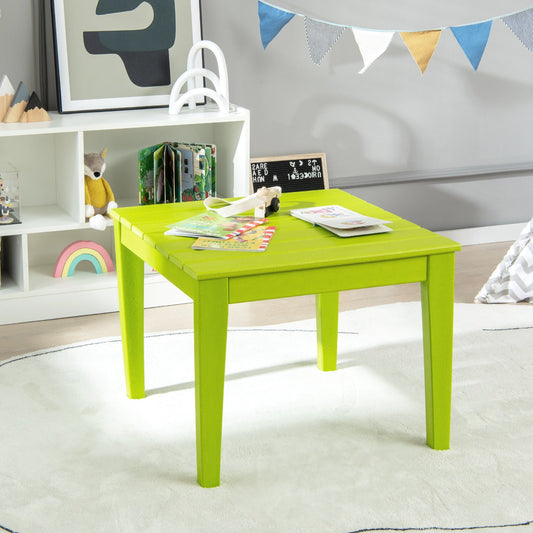 64.5 x 64.5 cm HDPE Square Kids Table for Reading Drawing Dining-Green