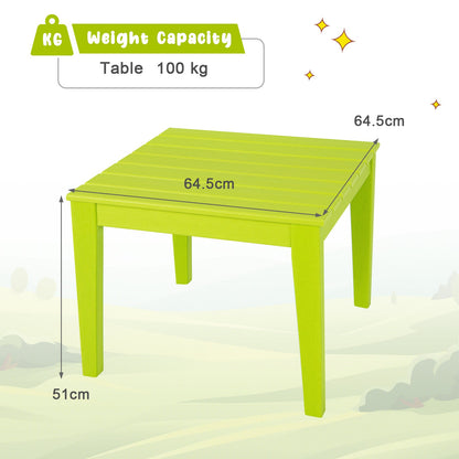 64.5 x 64.5 cm HDPE Square Kids Table for Reading Drawing Dining-Green